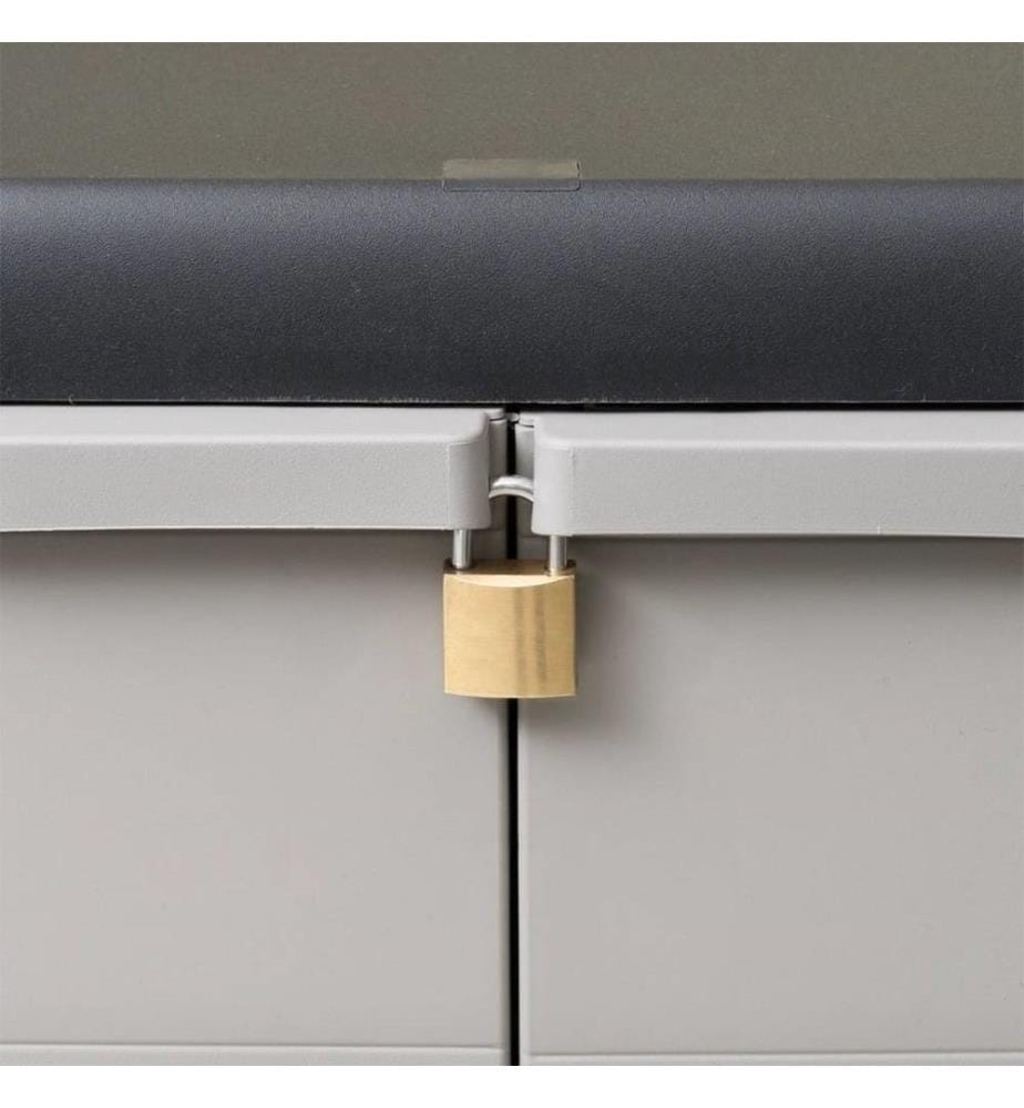 Gartenschrank mit 2 Regalen Schwarz und Grau