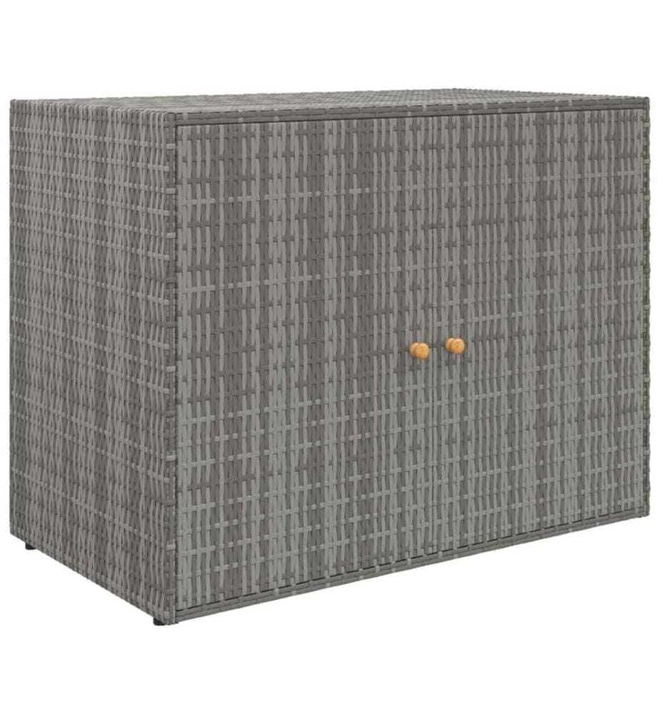 Gartenschrank Grau 100x55,5x80 cm Poly Rattan