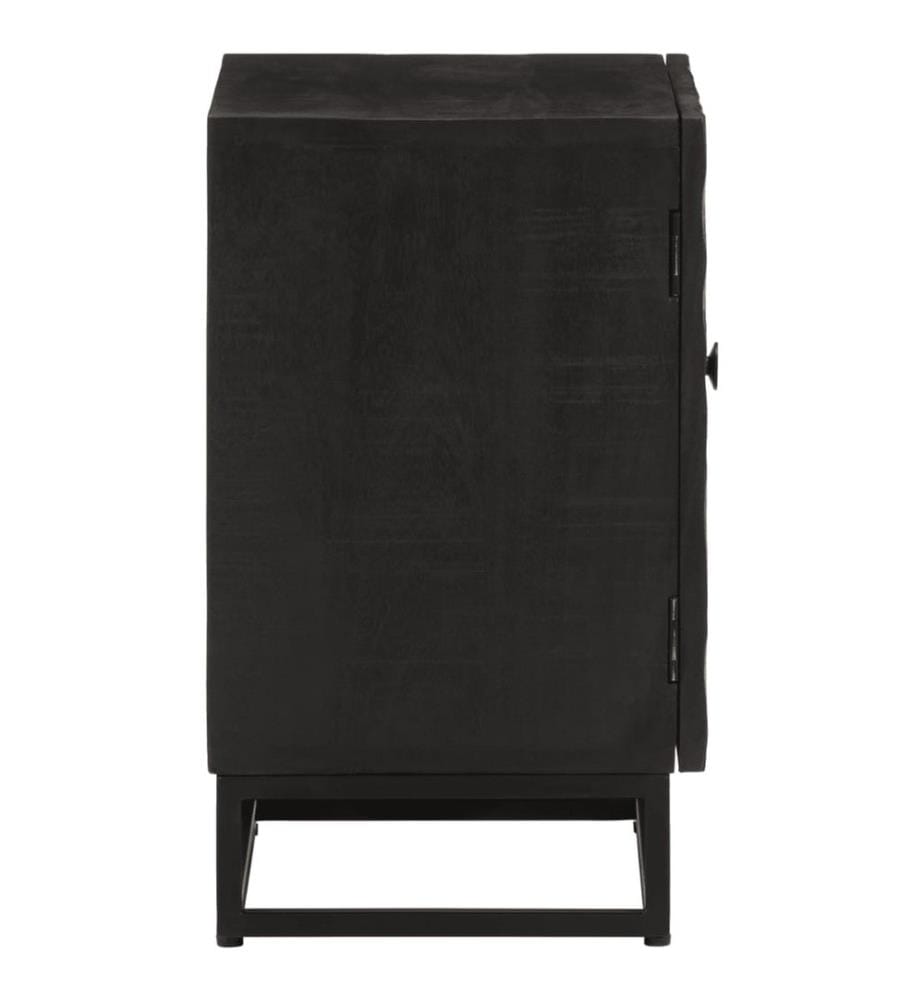Nachttisch Schwarz 40x30x50 cm Massivholz Mango und Eisen