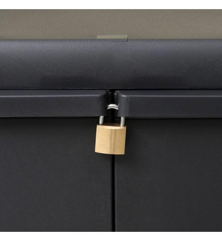 Gartenschrank mit 2 Regalen Schwarz