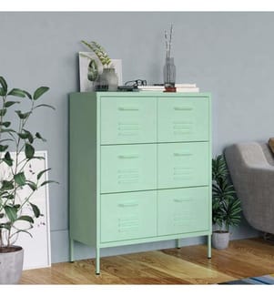 Schubladenschrank Minzgrün 80x35x101,5 cm Stahl