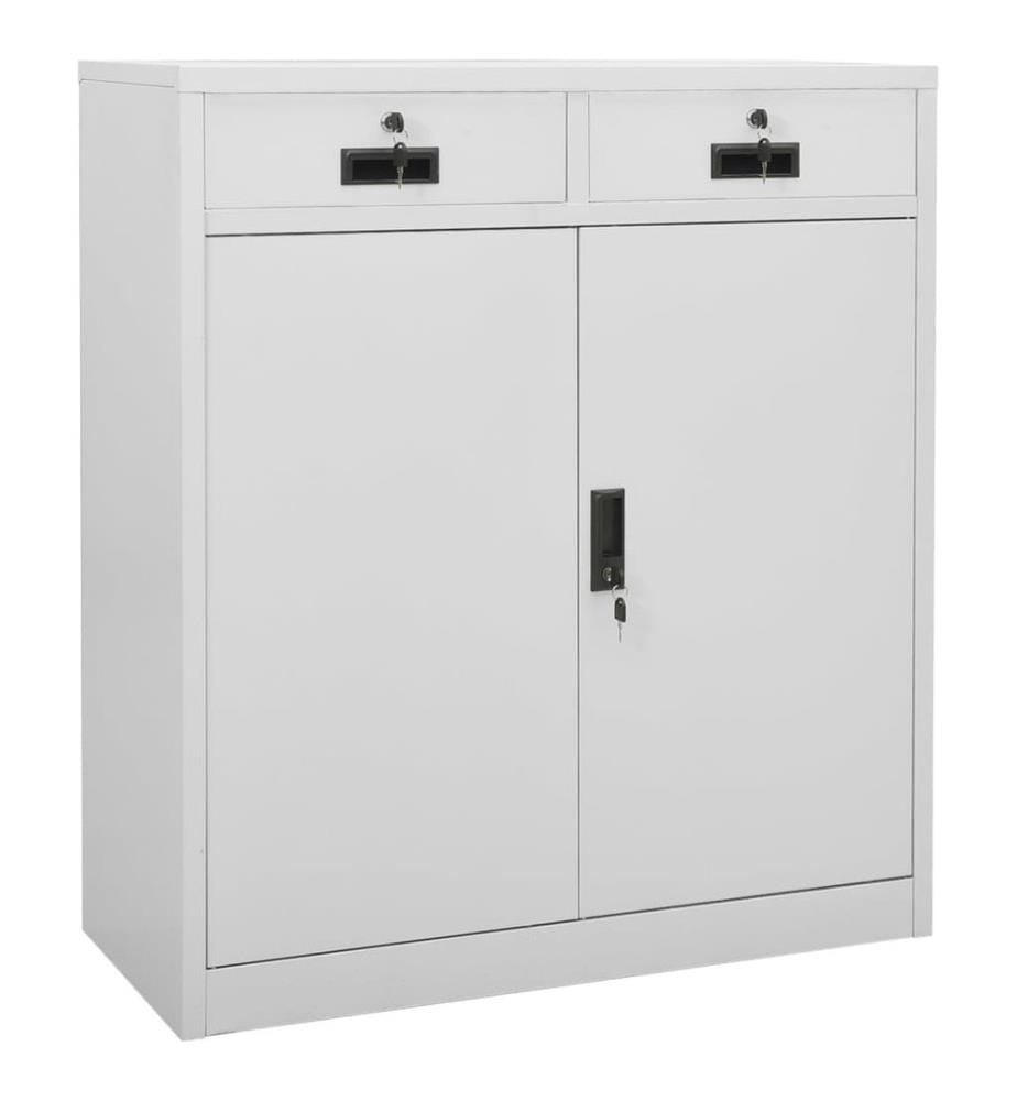 Büroschrank Hellgrau 90x40x102 cm Stahl