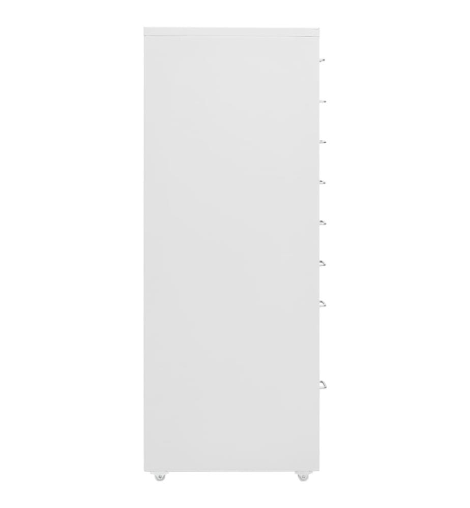 Aktenschrank mit Rollen Grau 28x41x109 cm Metall