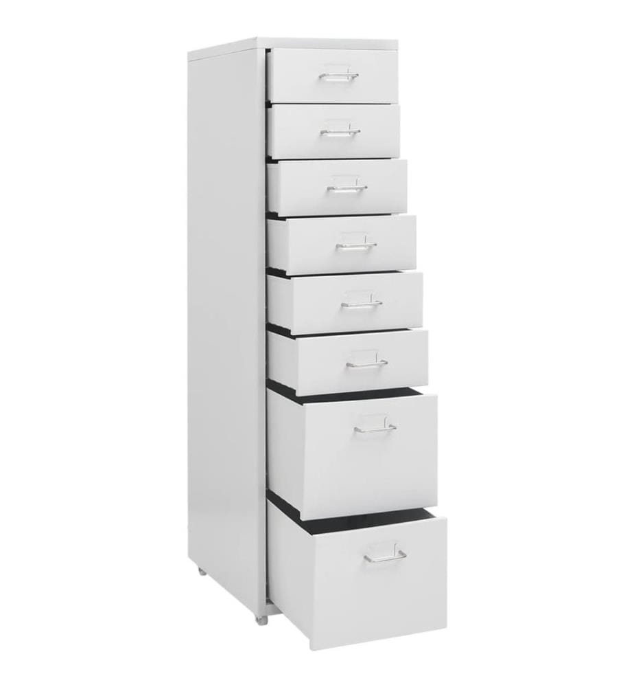 Aktenschrank mit Rollen Grau 28x41x109 cm Metall