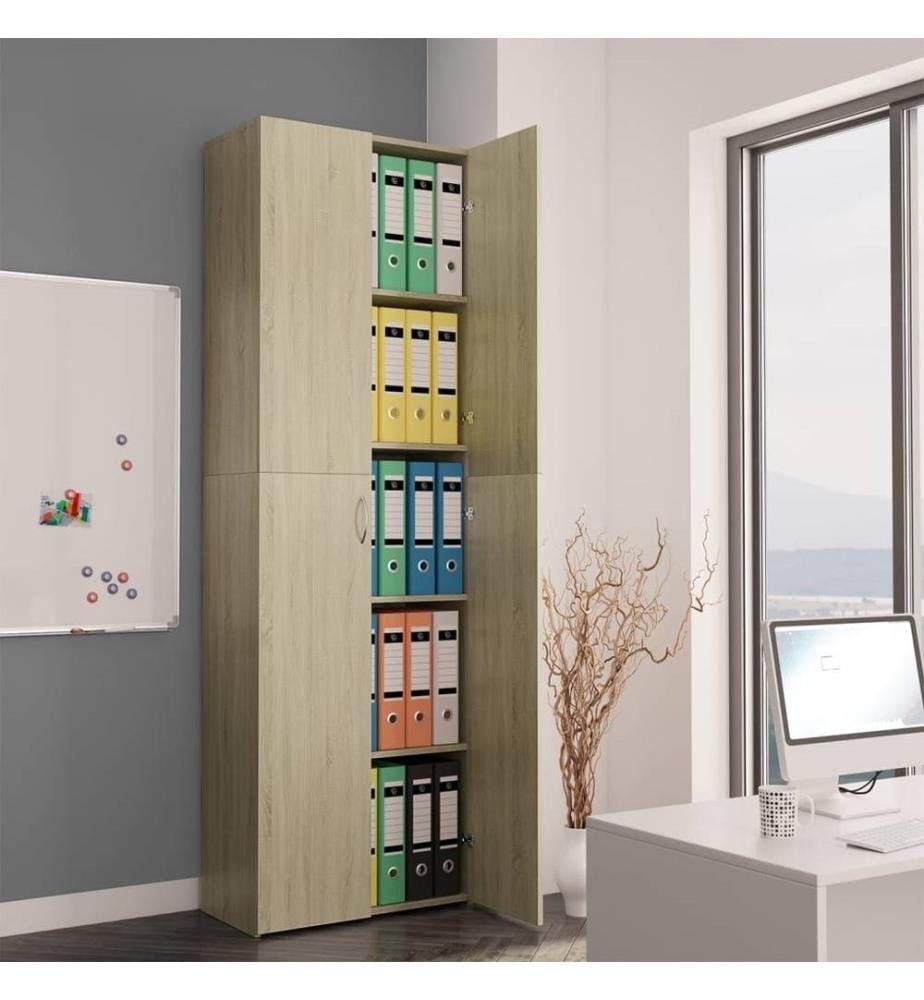 Büroschrank Sonoma-Eiche 60x32x190 cm Holzwerkstoff