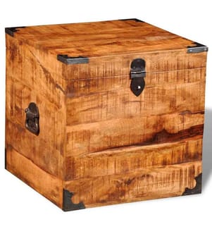 Aufbewahrungstruhe Quadratisch Raues Mangoholz