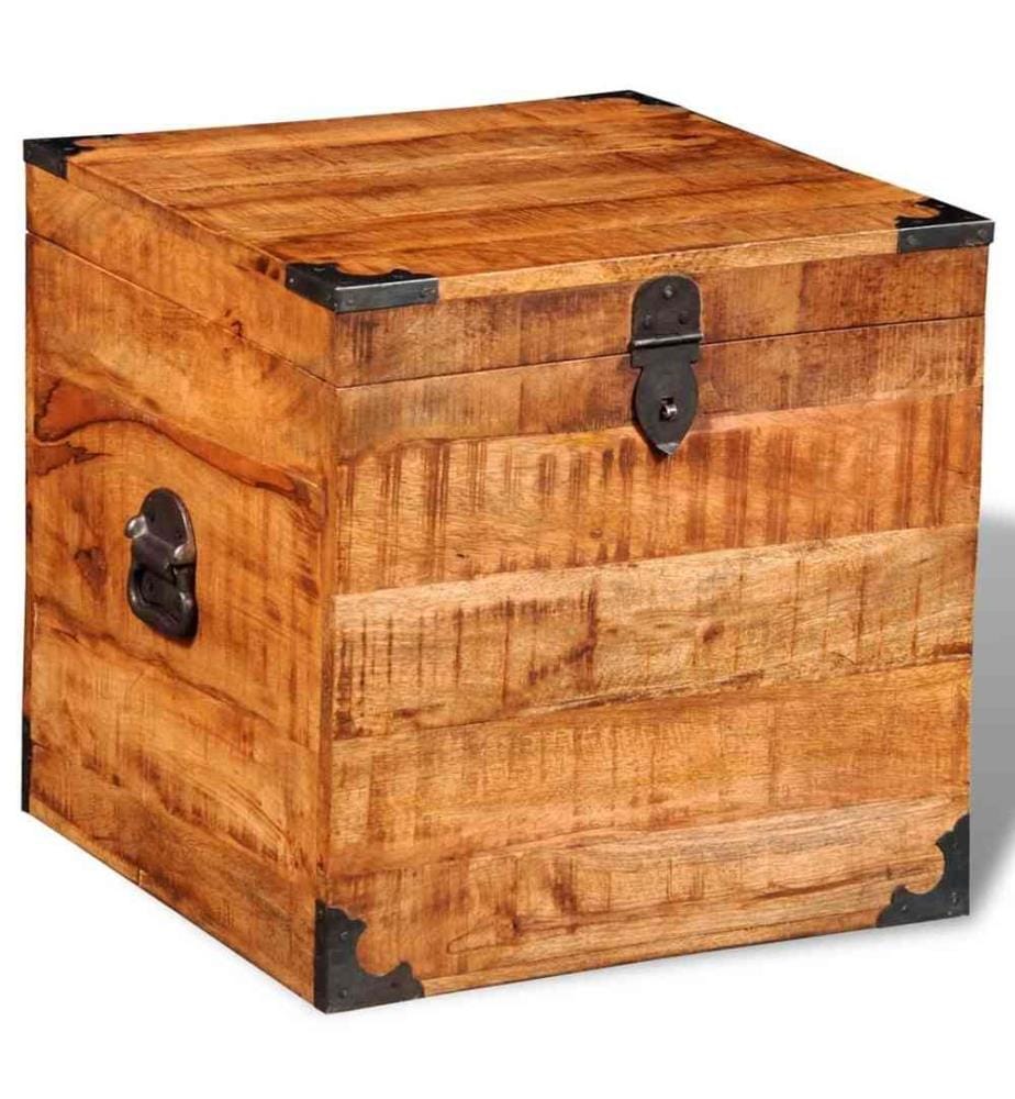 Aufbewahrungstruhe Quadratisch Raues Mangoholz