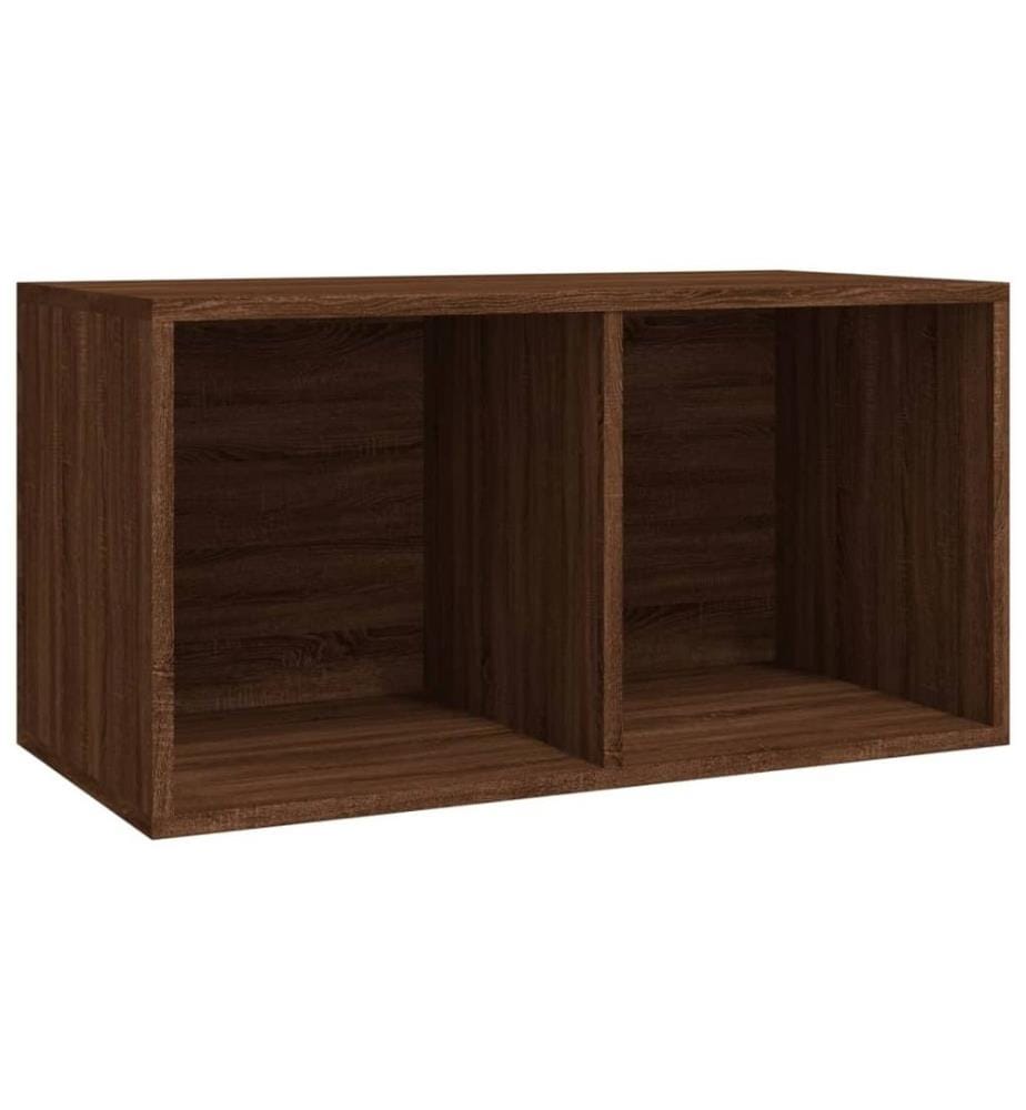 Boîte de rangement de vinyles Chêne marron 71x34x36 cm