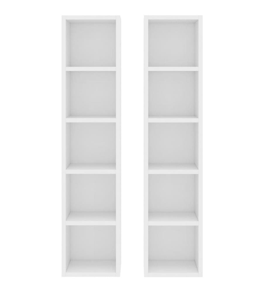 Armoires à CD 2 pcs Blanc 21x16x93,5 cm Aggloméré