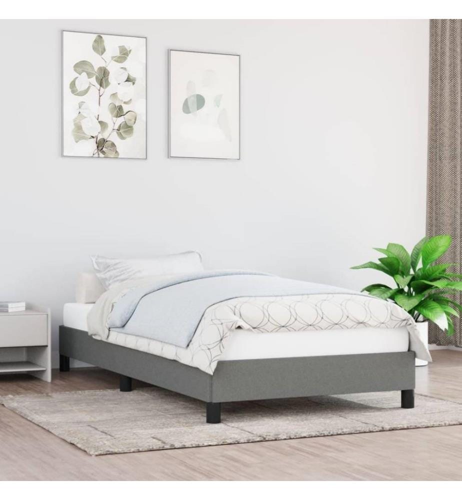 Bettgestell Dunkelgrau 80x200 cm Stoff