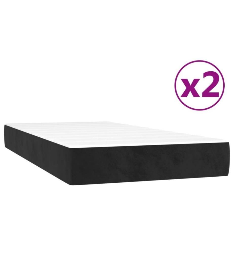 Boxspringbett mit Matratze Schwarz 200x200 cm Samt