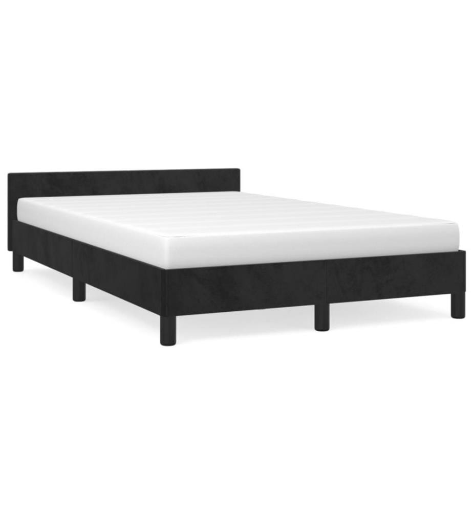 Bettgestell mit Kopfteil Schwarz 120x200 cm Samt