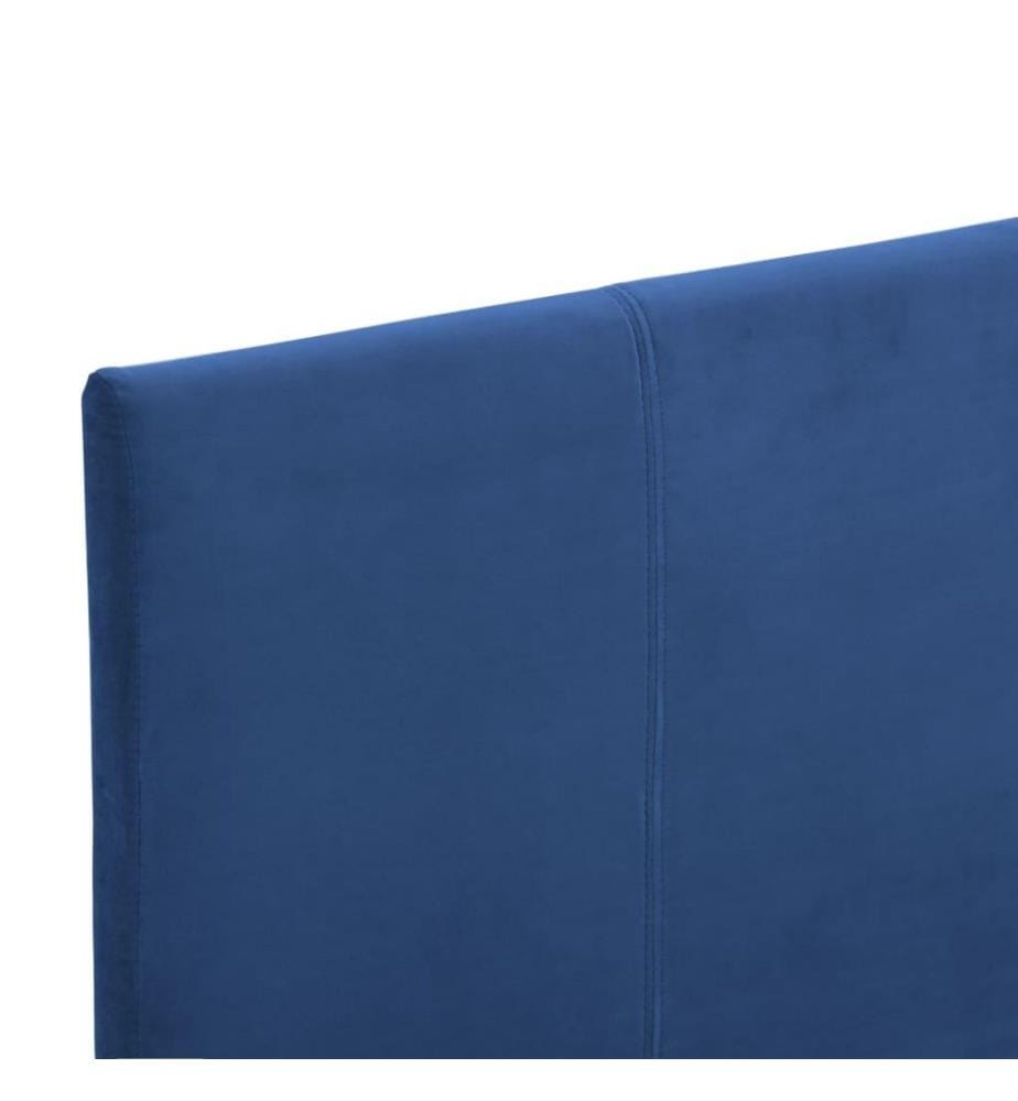 Bettgestell Blau Stoff 90×200 cm