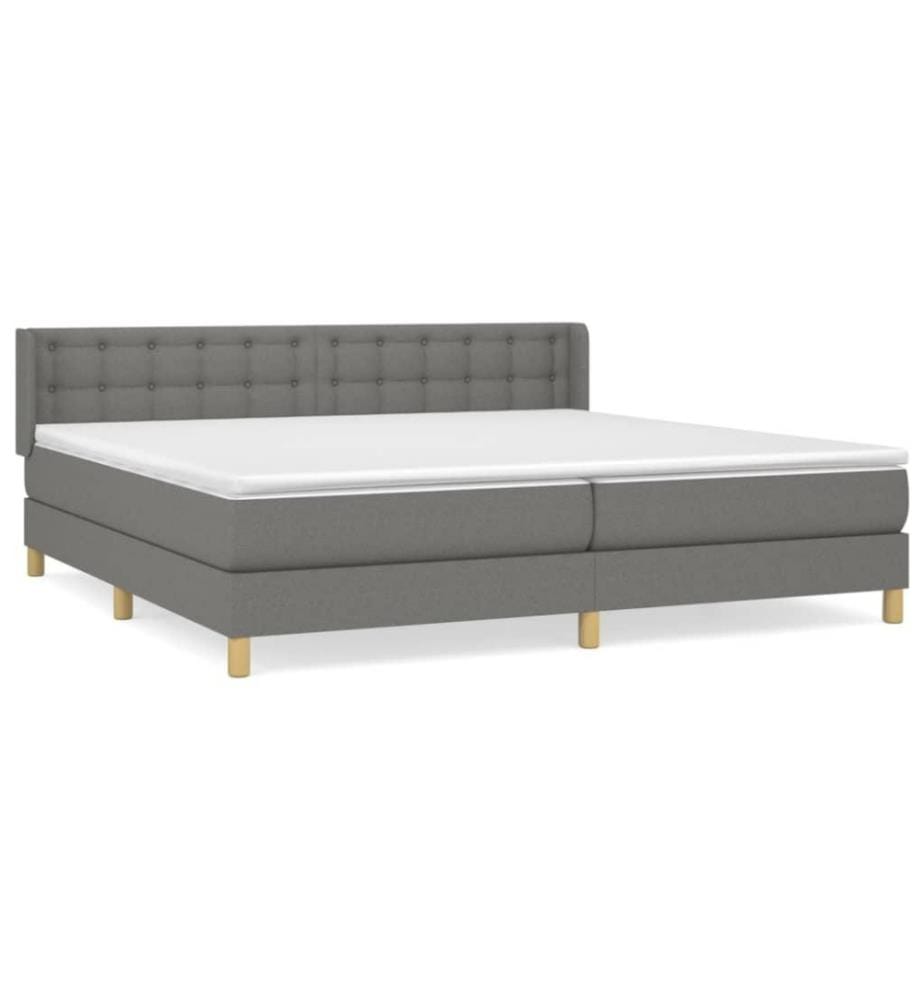 Boxspringbett mit Matratze Dunkelgrau 200x200 cm Stoff