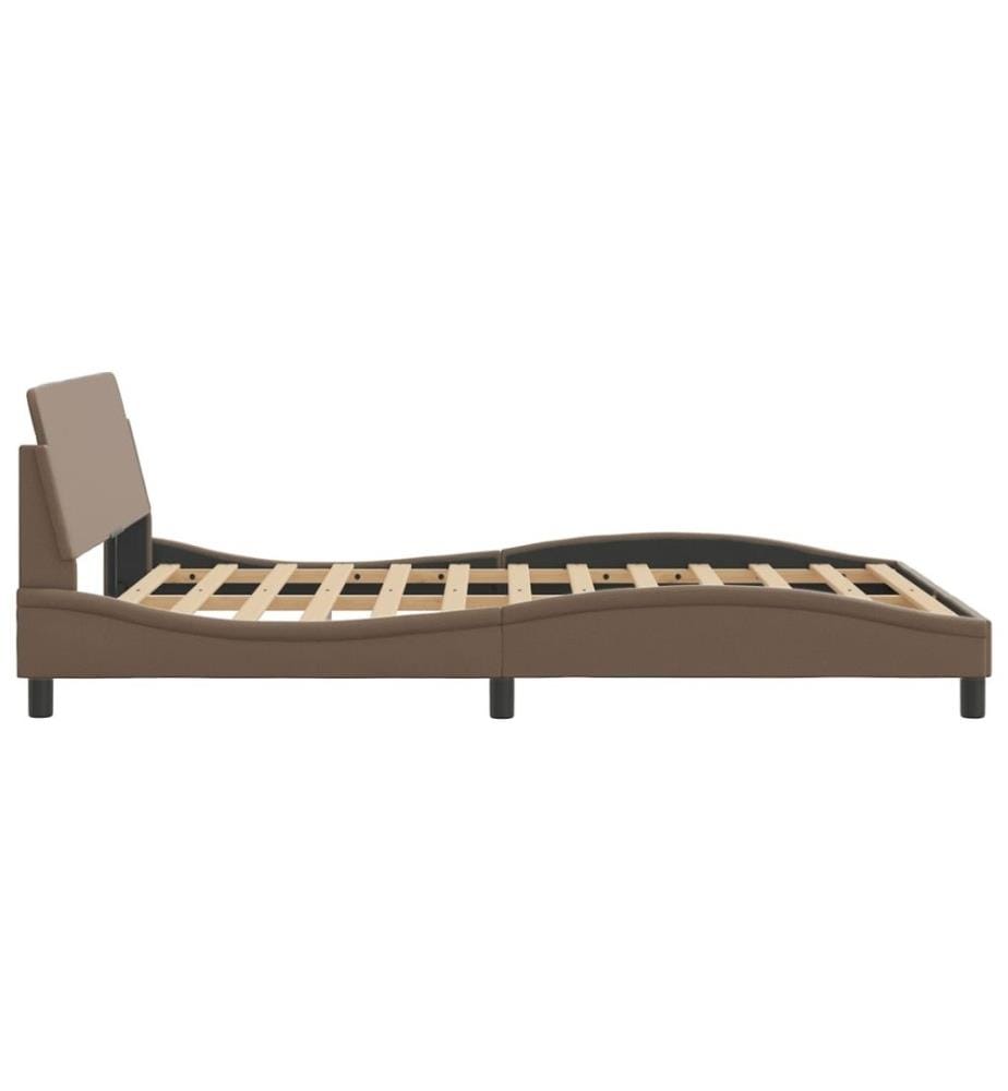 Bettgestell mit Kopfteil Cappuccino-Braun 140x200 cm Kunstleder