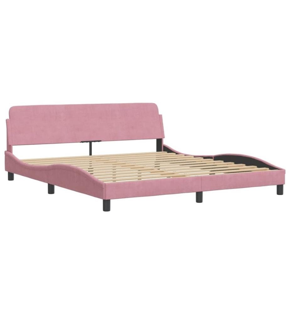 Bett mit Matratze Rosa 180x200 cm Samt