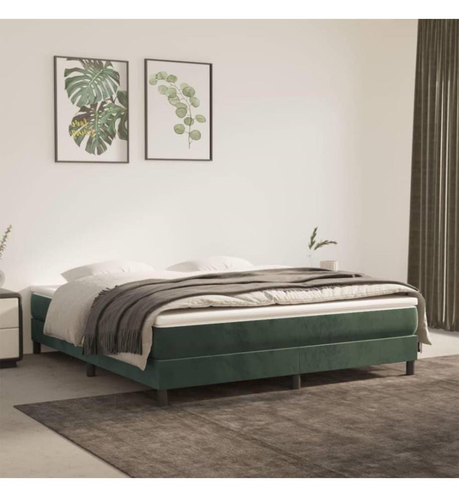 Boxspringbett Dunkelgrün 160x200 cm Samt