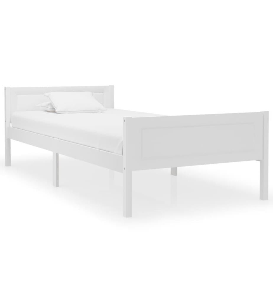 Cadre de lit Bois de pin massif Blanc 90x200 cm