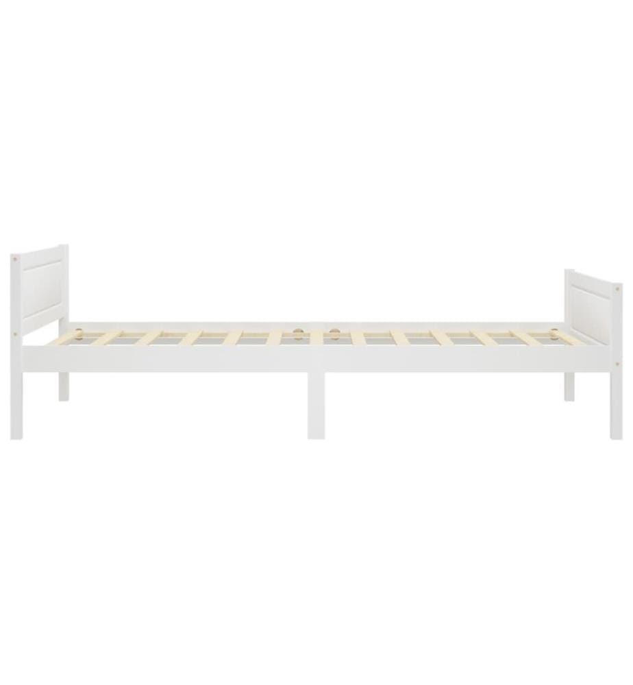 Cadre de lit Bois de pin massif Blanc 90x200 cm