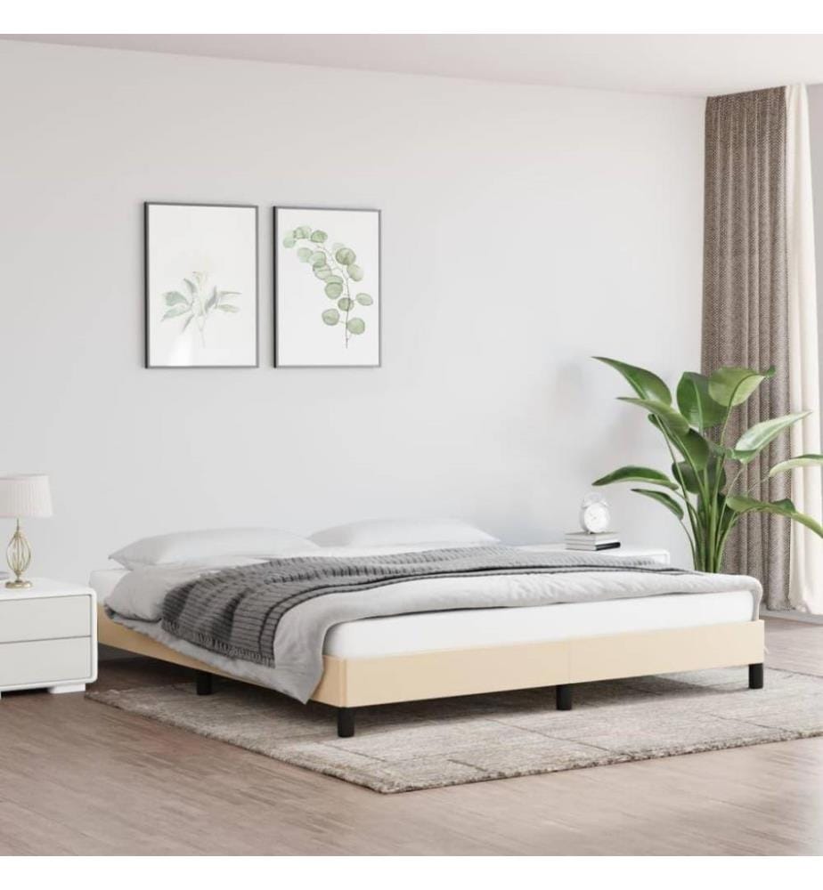 Bettgestell Creme 180×200 cm Stoff