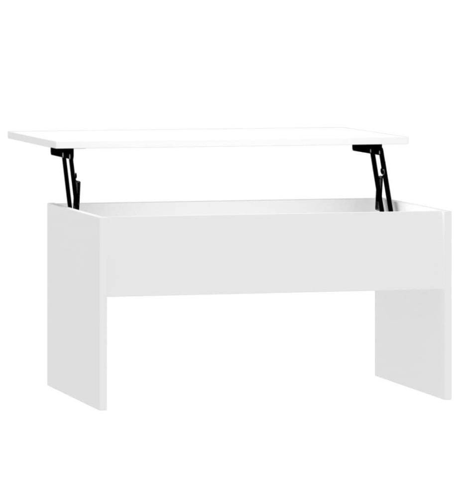 Table basse Blanc brillant 80x50,5x41,5 cm Bois d'ingénierie