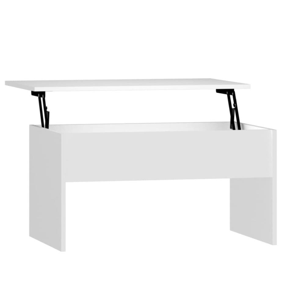 Table basse Blanc 80x50,5x41,5 cm Bois d'ingénierie