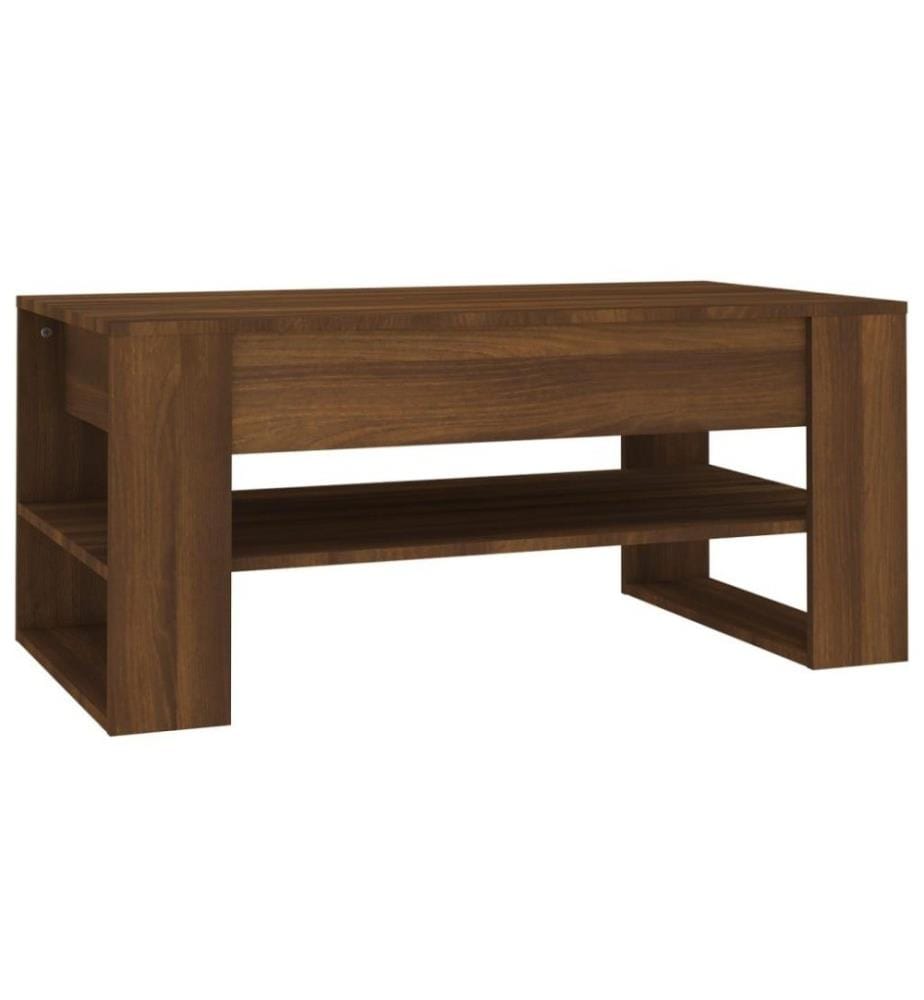 Couchtisch Braun Eiche 102x55x45 cm Holzwerkstoff