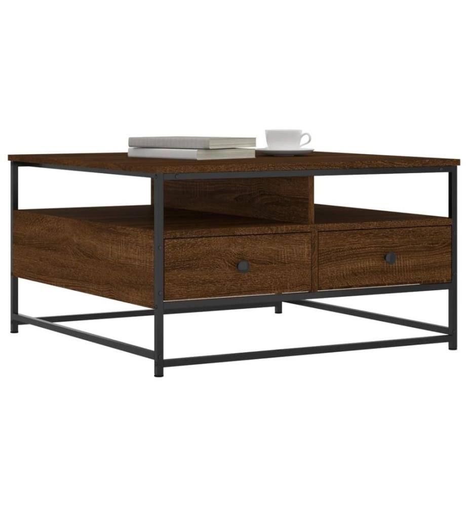 Couchtisch Braun Eichen-Optik 80x80x45 cm Holzwerkstoff