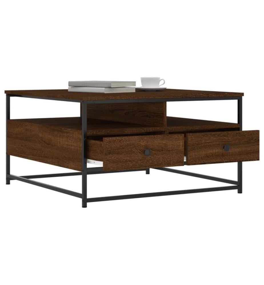 Couchtisch Braun Eichen-Optik 80x80x45 cm Holzwerkstoff