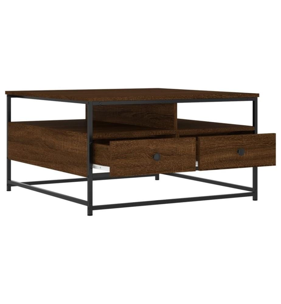 Couchtisch Braun Eichen-Optik 80x80x45 cm Holzwerkstoff