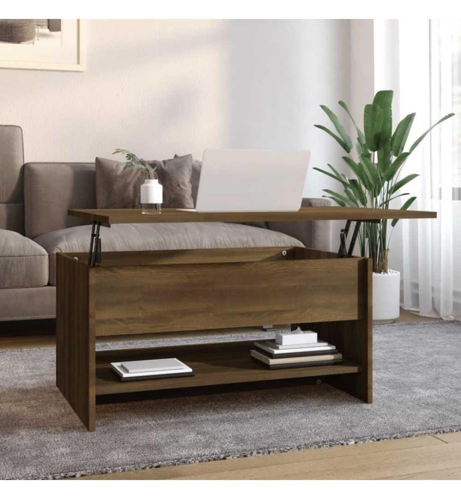 Couchtisch Braun Eichen-Optik 80x50x40 cm Holzwerkstoff