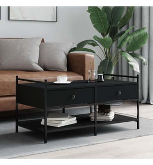Couchtisch Schwarz 99x50x50 cm Holzwerkstoff
