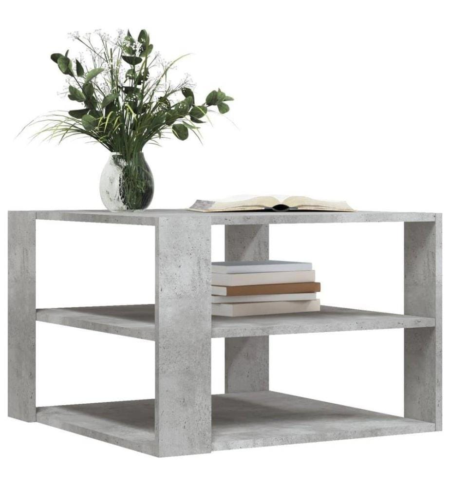 Table basse gris béton 59,5x59,5x40 cm bois d'ingénierie