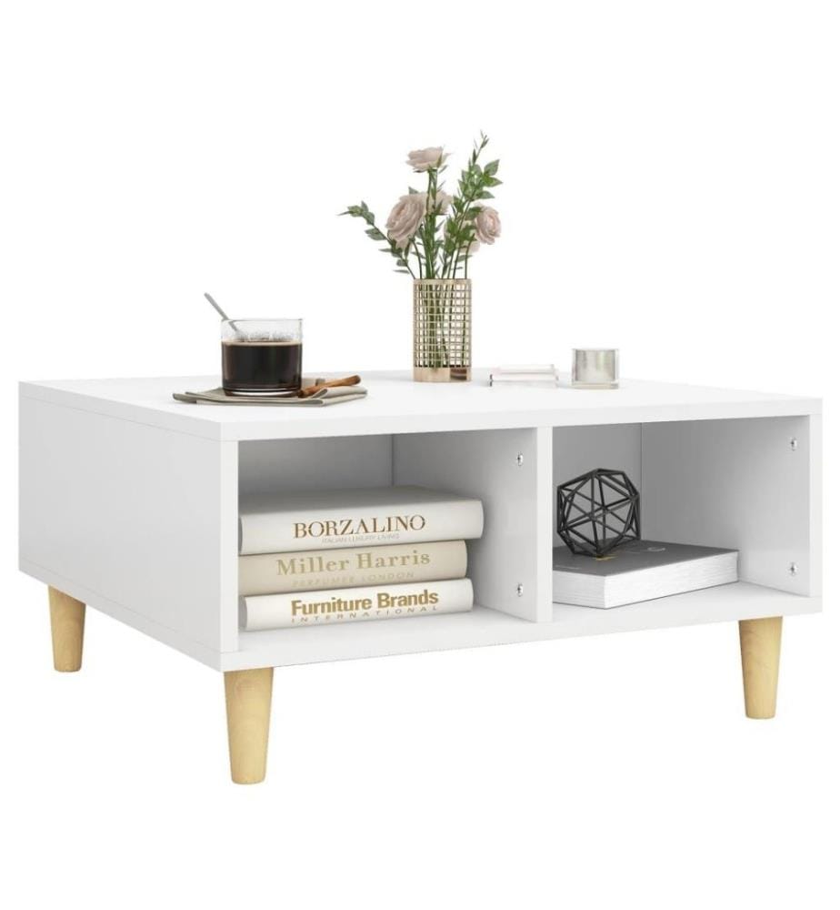 Table basse Blanc 60x60x30 cm Aggloméré