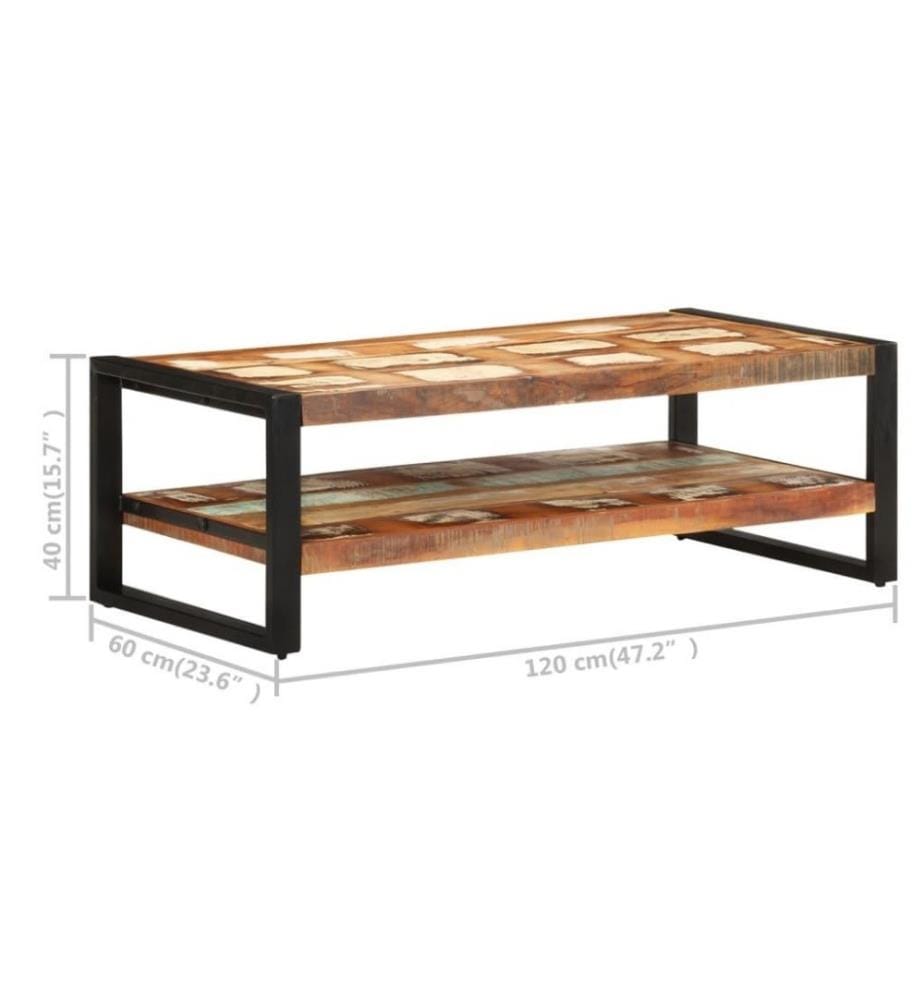Table basse 120x60x40 cm Bois de récupération solide