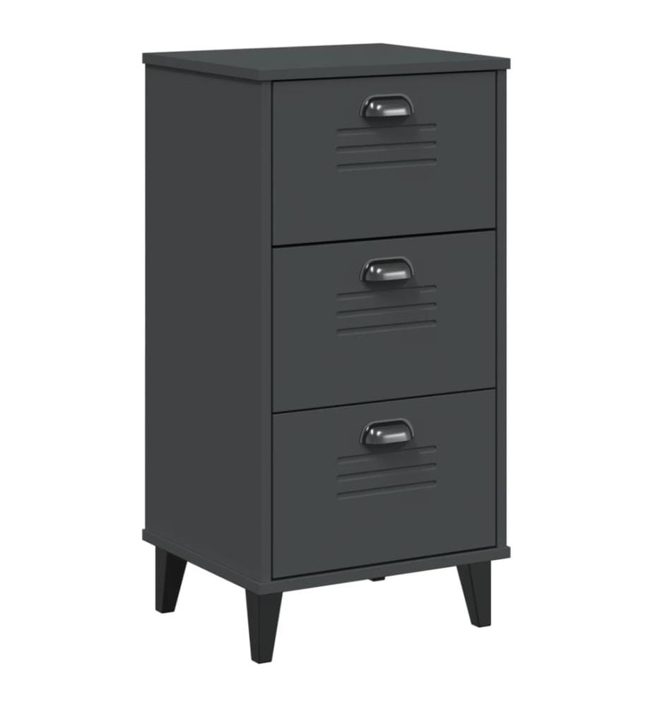 Table de chevet VIKEN gris anthracite bois de pin solide