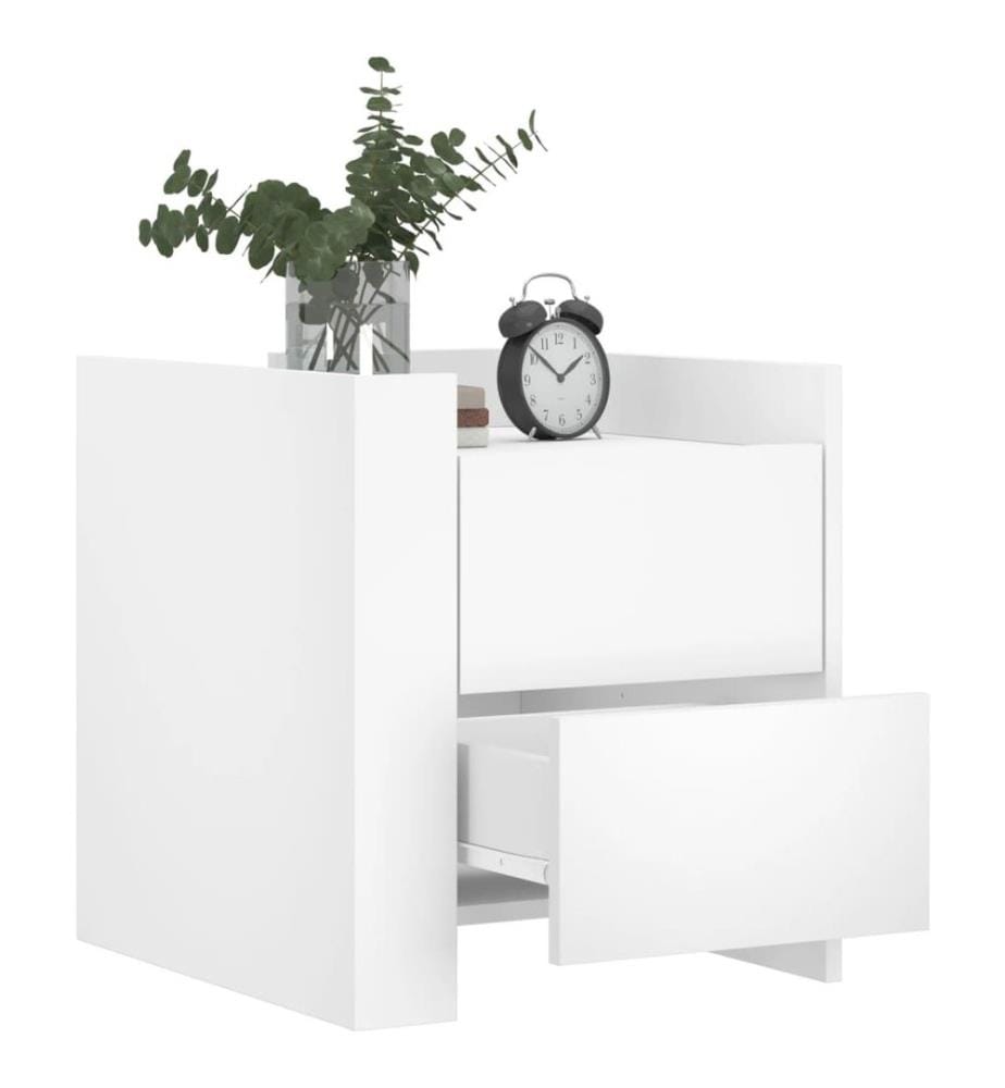 Table de chevet blanc 45x50x50 cm bois d'ingénierie