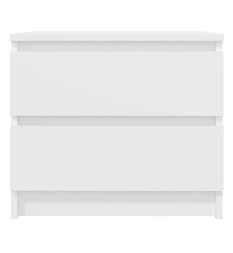 Tables de chevet 2 pcs Blanc 50x39x43,5 cm Aggloméré