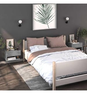 Wand-Nachttische 2 Stk. Grau Sonoma Holzwerkstoff