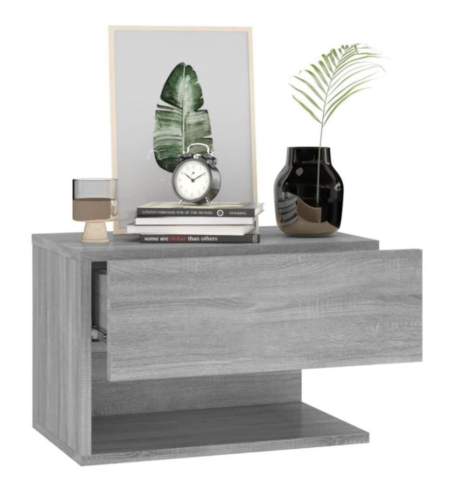 Tables de chevet murales 2 pcs Sonoma gris