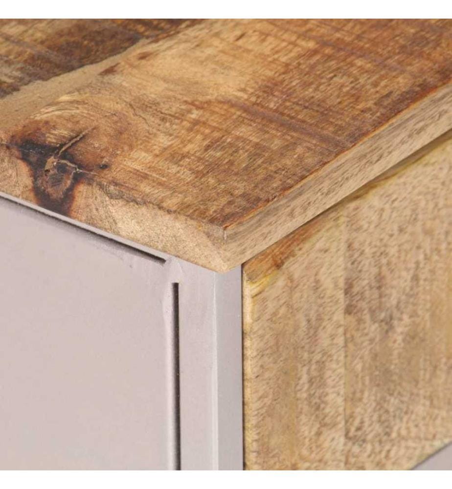 Nachttisch 40x30x50 cm Raues Mangoholz