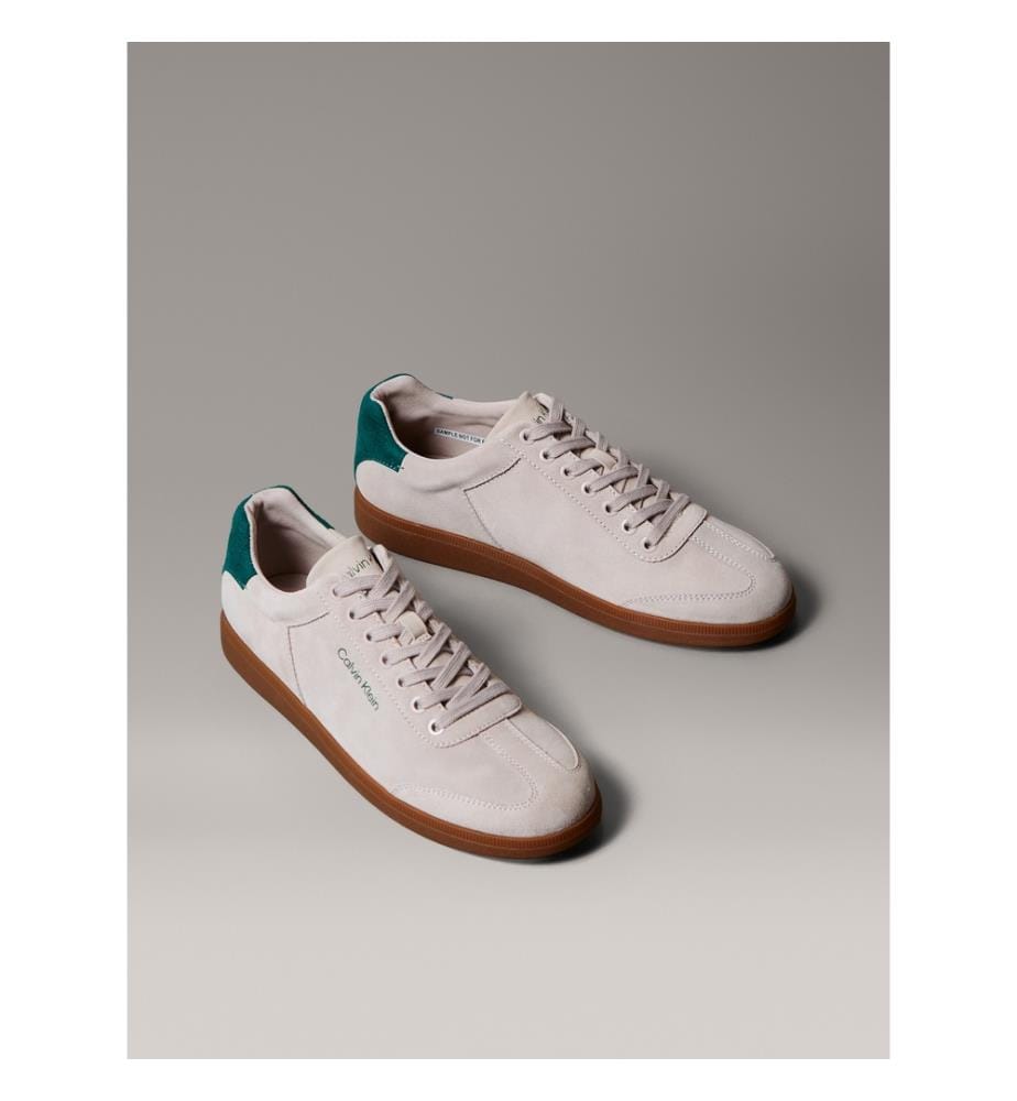 Baskets en Daim - Blanc Crème & Vert
