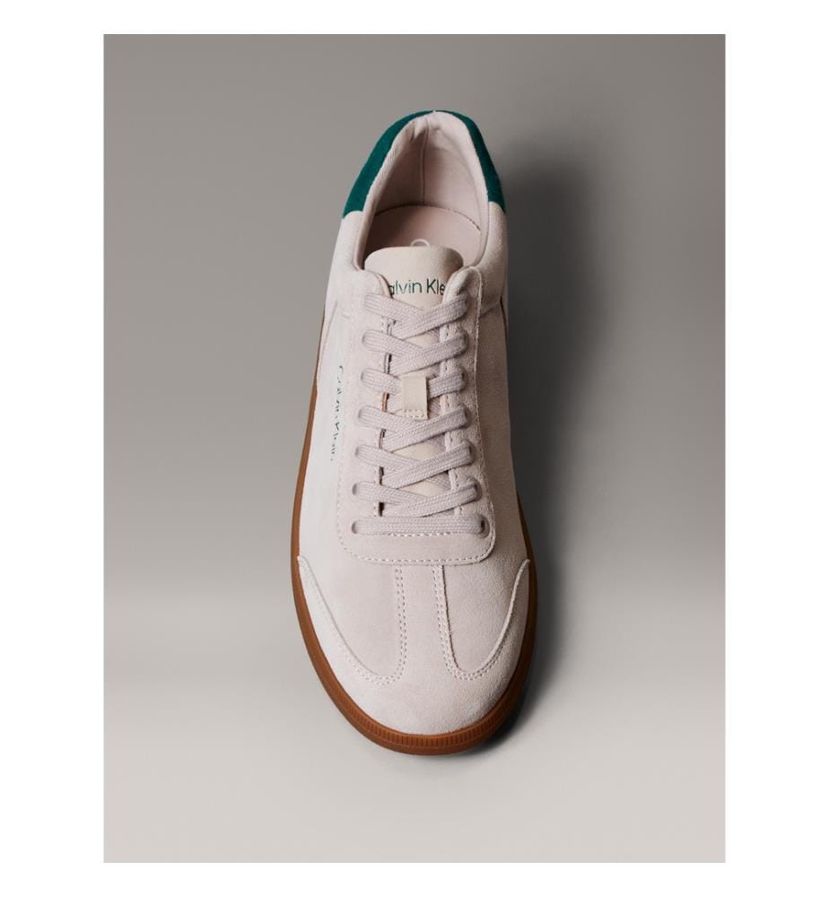 Baskets en Daim - Blanc Crème & Vert