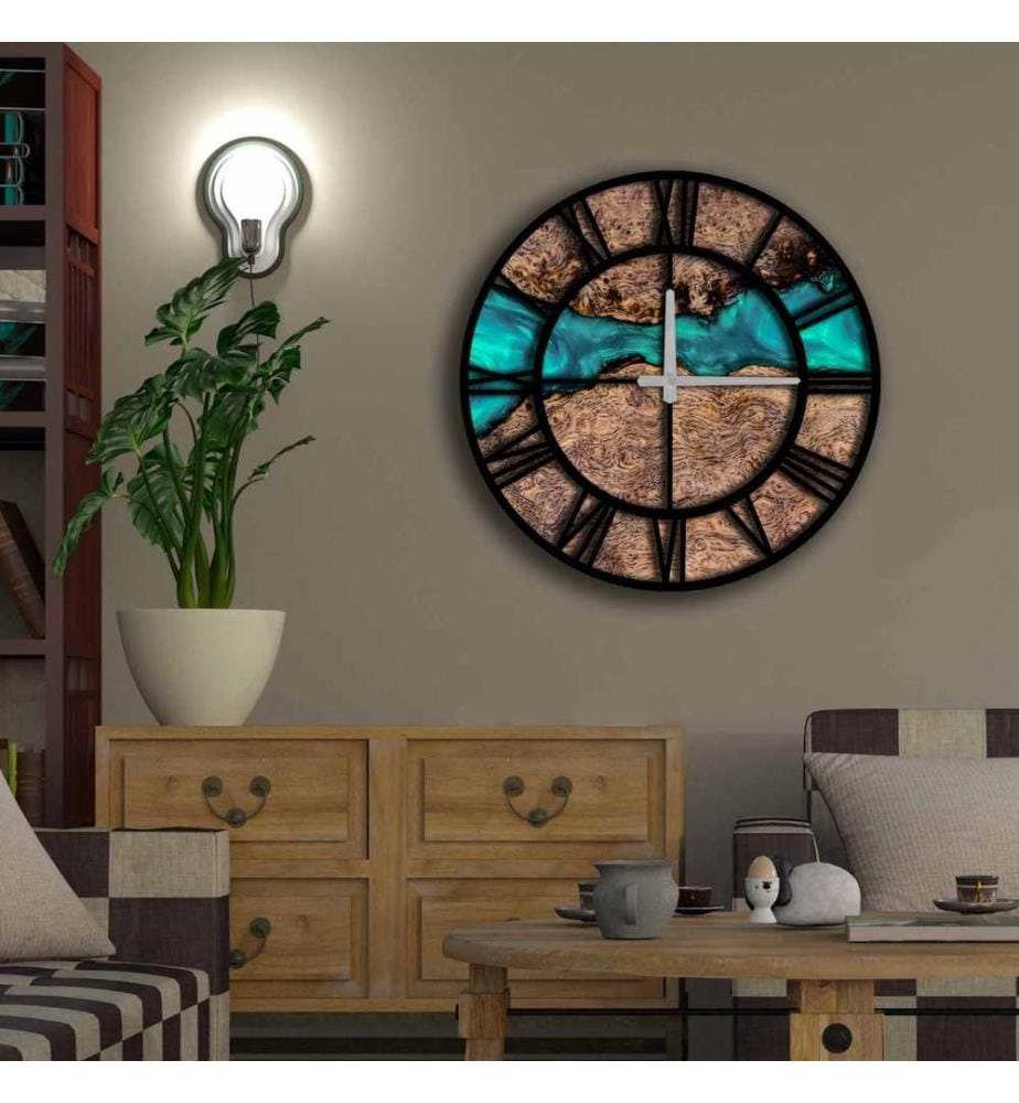 Wallxpert Decorative MDF Clock, Multicolor, MDF | DeinDeal