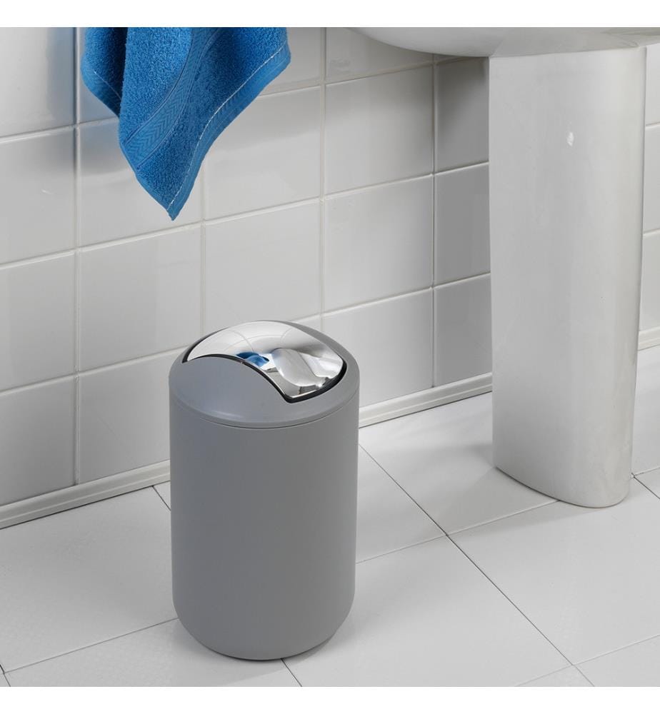 Wenko Brasil L swing-top garbage can - Grey | DeinDeal