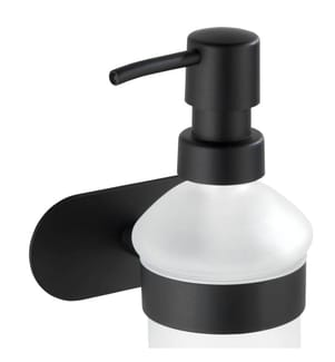 Turbo-Loc® Dosatore di sapone Nero opaco, acciaio inox, fissaggio senza foratura