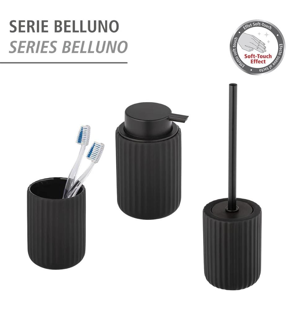 Bicchiere per spazzolini da denti in ceramica Nerno - Nero