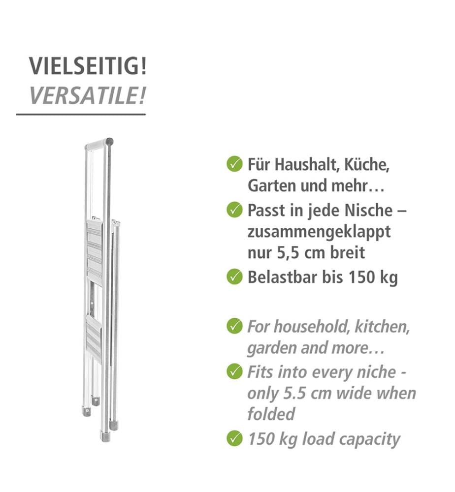 Wenko Design folding stool in white, 2 steps | DeinDeal