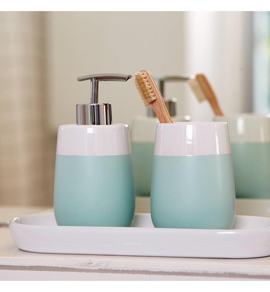Bicchiere Malta menta/bianco - ceramica