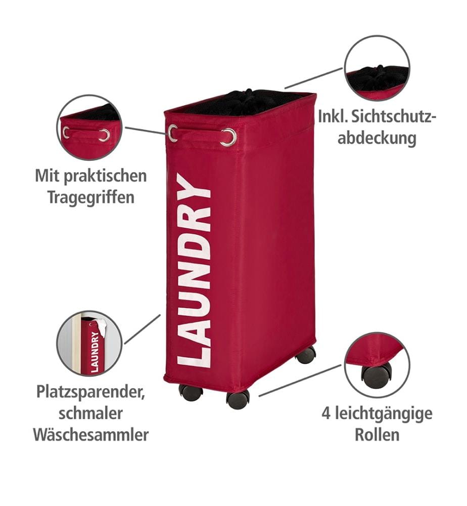 Corno laundry basket, red, 43 l